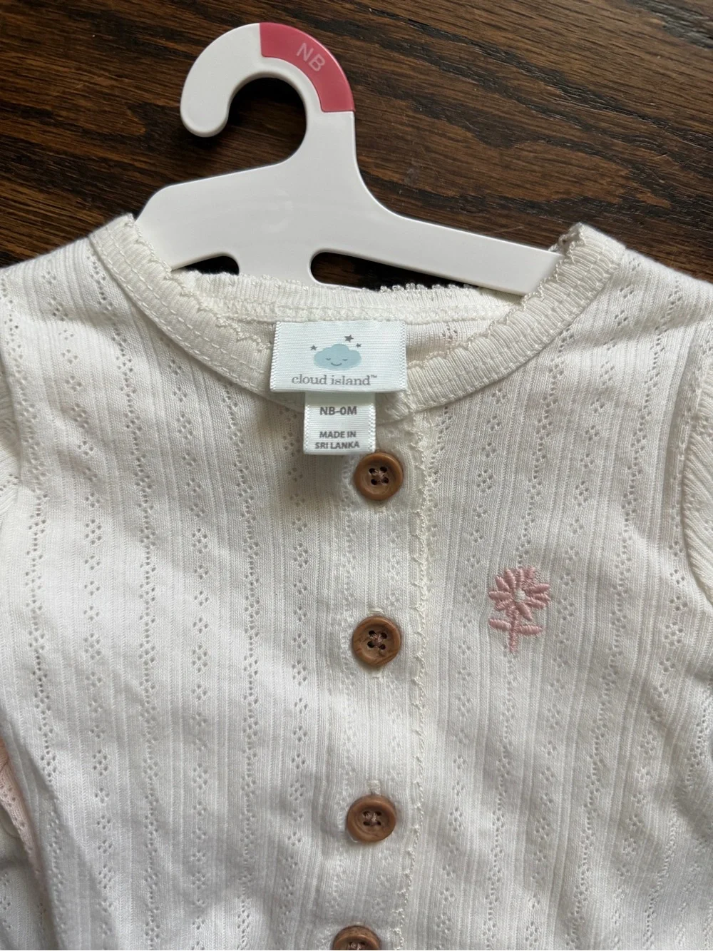 Cloud Island Baby Girls’ 3 piece floral pointelle knit outfit Newborn